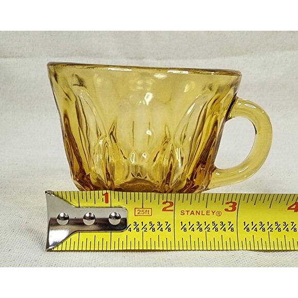 Vintage Anchor Hocking Fairfield Amber Glass Punch Cups – Set of 4, 1970s - Picture 9 of 11